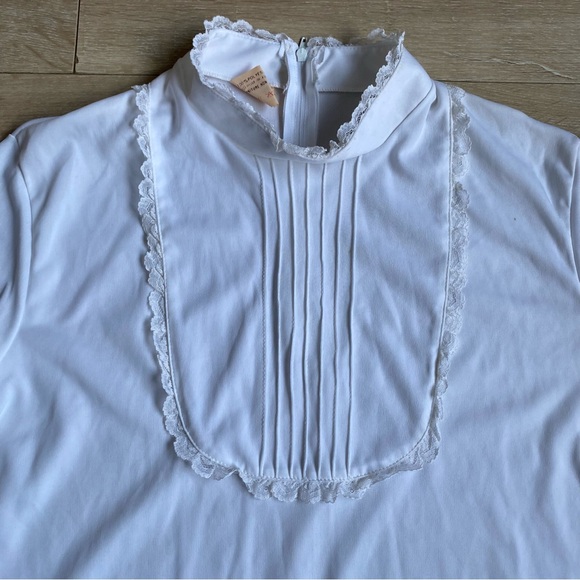 NWT Vintage body suit long sleeve high collar ruffle Victorian feminine - Picture 3 of 13